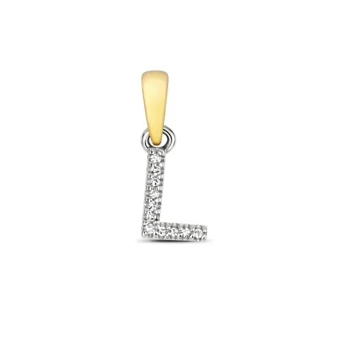 L Diamond Initial Pendent 0.02ct 0.30g - 9ct Yellow Gold 